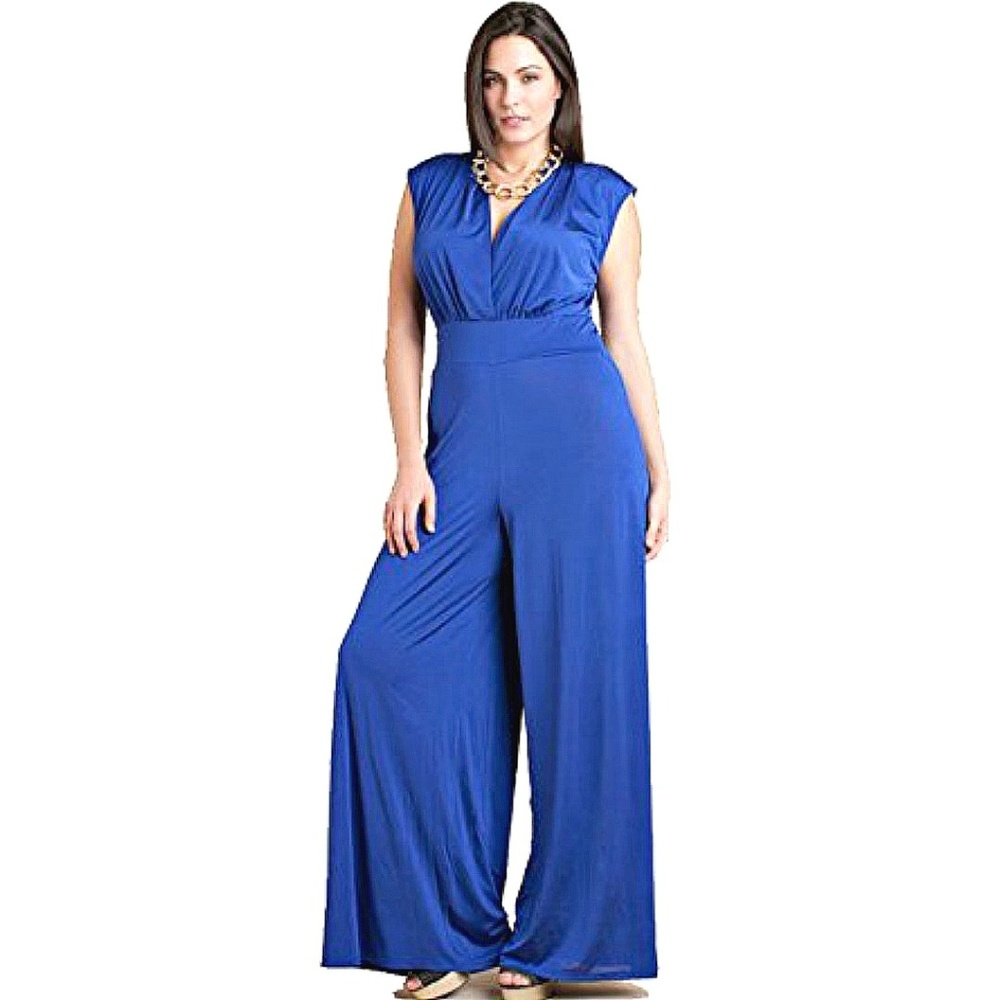 Symphony cobalt blue stretch jumpsuit XL 1X Plus